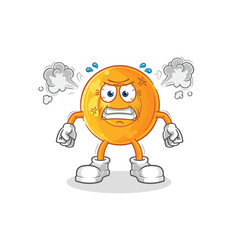 Sticker - throat lozenges very angry mascot. cartoon vector