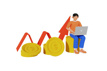 Poster - business growth 3d Illustration