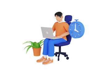 Poster - time management 3d Illustration