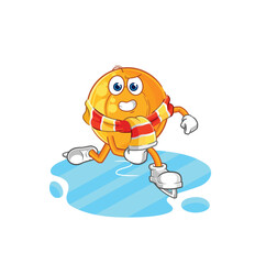 Sticker - throat lozenges ice skiing cartoon. character mascot vector