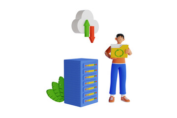 Poster - business data storage 3d Illustration