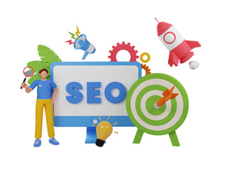 Poster - SEO marketing 3d Illustration