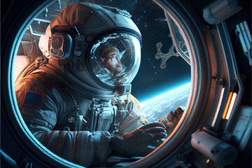 Wall Mural - World Astronaut Day April 12 realistic