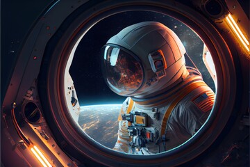 Wall Mural - World Astronaut Day April 12 realistic