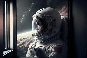 Wall Mural - World Astronaut Day April 12 realistic