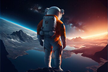 Wall Mural - World Astronaut Day April 12 realistic