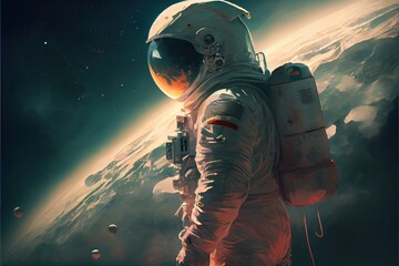 Wall Mural - World Astronaut Day April 12 realistic