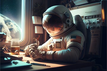 Wall Mural - World Astronaut Day April 12 realistic