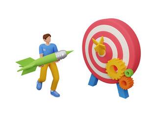 Poster - Digital marketing goal 3d Illustration