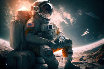 Wall Mural - World Astronaut Day April 12 realistic