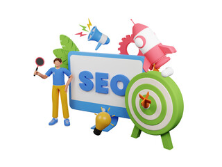Poster - SEO marketing 3d Illustration