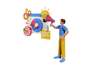 Poster - marketing management 3d Illustration