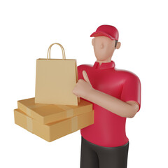 Poster - 3d delivery. icon isolated on white background. 3d rendering illustration