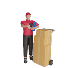 Poster - 3d delivery. icon isolated on white background. 3d rendering illustration