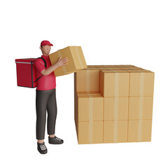 Poster - 3d delivery. icon isolated on white background. 3d rendering illustration
