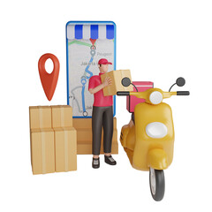 Poster - 3d delivery. icon isolated on white background. 3d rendering illustration