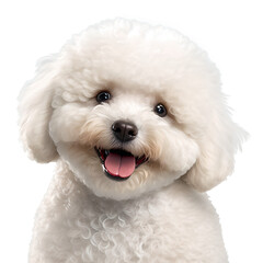 Wall Mural - young poodle head portrait, happy dog, isolated background. Generative Ai