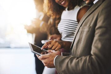 Aufkleber - Keep all your information in one place. cropped shot of businesspeople using a digital tablet together.