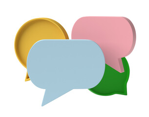 Poster - 3D Minimal bubble talk or comment sign symbol isolated on transparent background