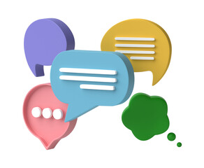 Poster - 3D Speech bubble chat icon isolated on transparent background