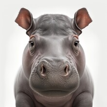 Super Cute Baby Hippo Head Portrait Picture Generative AI Generative AI Generative AI