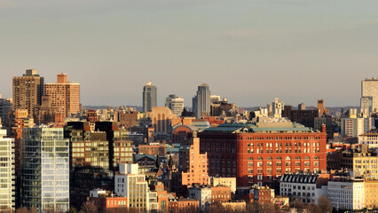 Wall Mural - Flight over midtown Manhattan New York City - drone photography