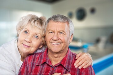 Sticker - Happy old couple together have fun at home