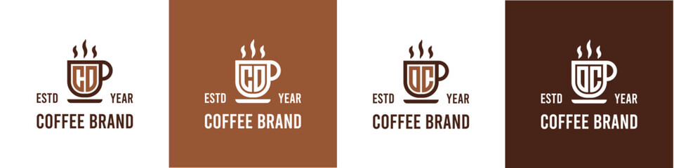 Letter CO and OC Coffee Logo, suitable for any business related to Coffee, Tea, or Other with CO or OC initials.