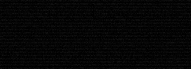 Fototapete - Binary code black and white background with two binary digits, 0 and 1 isolated on black background. Algorithm Binary Data Code, Decryption and Encoding. Security protection. Vector illustration.