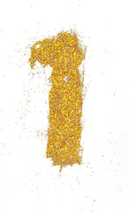 Poster - Number 1 in glitter of gold particle isolated