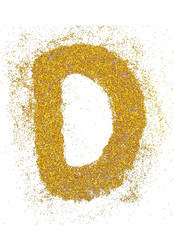 Poster - letter D in glitter of gold particle isolated