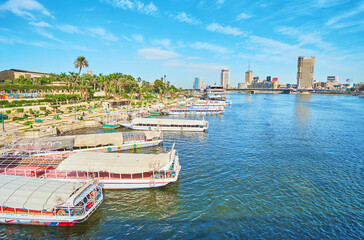 Sticker - Pleasure boats in Cairo, Egypt