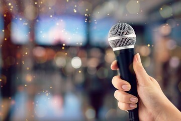 Sticker - Classic music Microphone in hand in bar