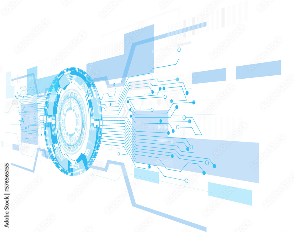 Abstract blue computer technology background with circuit board and ...
