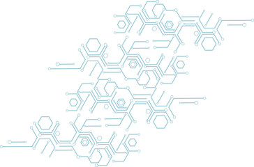 Fototapete - Abstract blue computer technology background with circuit board and  circle tech.illustration for elements