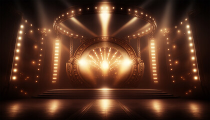 Wall Mural - lighting on stage AI generative