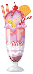 Sticker - Ice cream sundae served in a glass