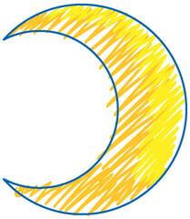 Wall Mural - moon sign symbol in pencil colour sketch simple style