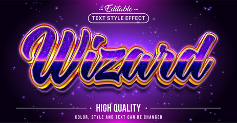 Editable text style effect - Wizard text style theme.