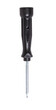 cross screwdriver with a black plastic handle vertically on a white isolated background. Hand tools and accessories.