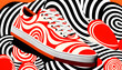 illustration of a colorful sneaker, concept of running sport