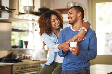 Aufkleber - Honey, youre the best. Shot of a happy young couple feeling relaxed in the at home.