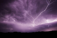Lightning Strikes On A Windy Texas Night