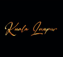 Decorative 3d Gold Kuala Lumpur Text On Black Background