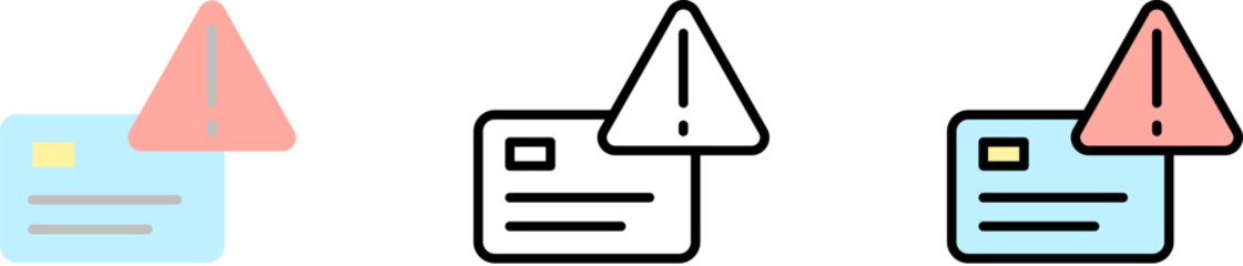 Poster - card danger sign vector icon in different styles. line, color, filled outline