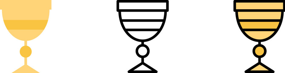 Poster - glass christianity outline color vector icon in different styles. line, color, filled outline