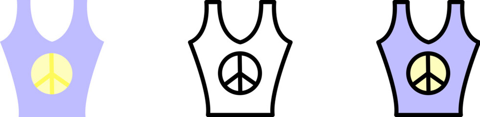 Poster - T shit, peace vector icon in different styles. Line, color, filled outline