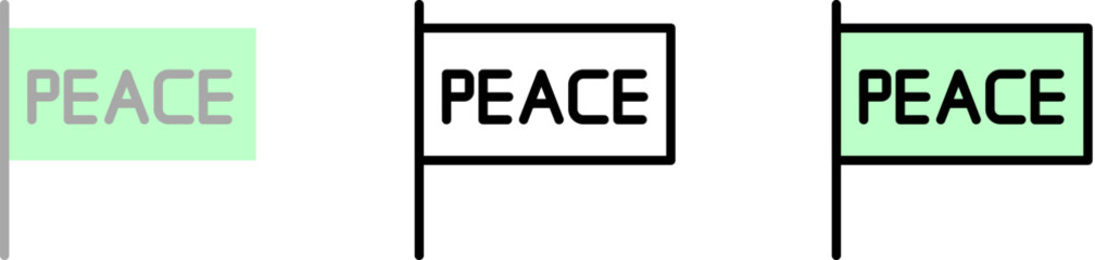 Poster - Flag, peace vector icon in different styles. Line, color, filled outline