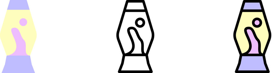 Poster - Light bulb, decorative vector icon in different styles. Line, color, filled outline