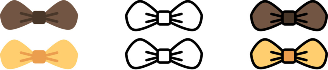 Poster - Bow, clothes vector icon in different styles. Line, color, filled outline